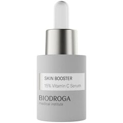 Serums ar C vitamīnu Biodroga Medical Skin Booster 15% Vitamin C Serum, 15ml цена и информация | Сыворотки для лица, масла | 220.lv