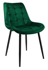 Krēsls Velvet, tumši zaļš cena un informācija | Virtuves un ēdamistabas krēsli | 220.lv