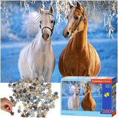 CASTORLAND Puzle 260el. Ziemas zirgi cena un informācija | Puzles, 3D puzles | 220.lv