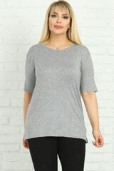Серая футболка с вырезом на спине цена и информация | Женские блузки, рубашки | 220.lv