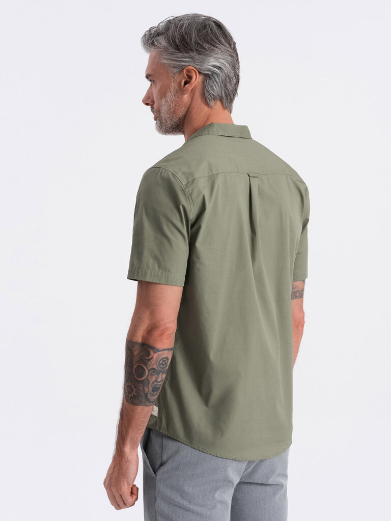 Krekls vīriešiem Ombre Clothing v4 om-shss-0168, zaļš cena un informācija | Vīriešu krekli | 220.lv