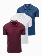 Polo krekls vīriešiem Ombre Clothing 24669-7, dažādas krāsas, 3 gab. цена и информация | Мужские футболки | 220.lv