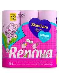 Renova tualetes papīrs Skin Care Lotion 12R cena un informācija | Tualetes papīrs, papīra dvieļi | 220.lv