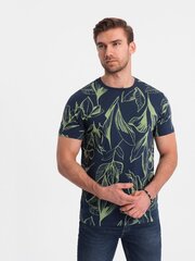 T-krekls vīriešiem Ombre OM-TSFP-0180, zils/zaļš cena un informācija | Vīriešu T-krekli | 220.lv