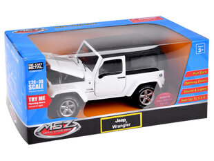 Rotaļu metāla SUV Jeep Wrangler 1:32, balts. цена и информация | Игрушки для мальчиков | 220.lv