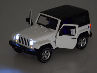 Rotaļu metāla SUV Jeep Wrangler 1:32, balts. цена и информация | Игрушки для мальчиков | 220.lv