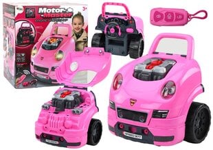 Rotaļlietu auto dzinēja darbnīca DIY, rozā krāsā cena un informācija | Rotaļlietas meitenēm | 220.lv