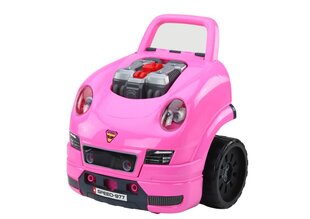 Rotaļlietu auto dzinēja darbnīca DIY, rozā krāsā cena un informācija | Rotaļlietas meitenēm | 220.lv