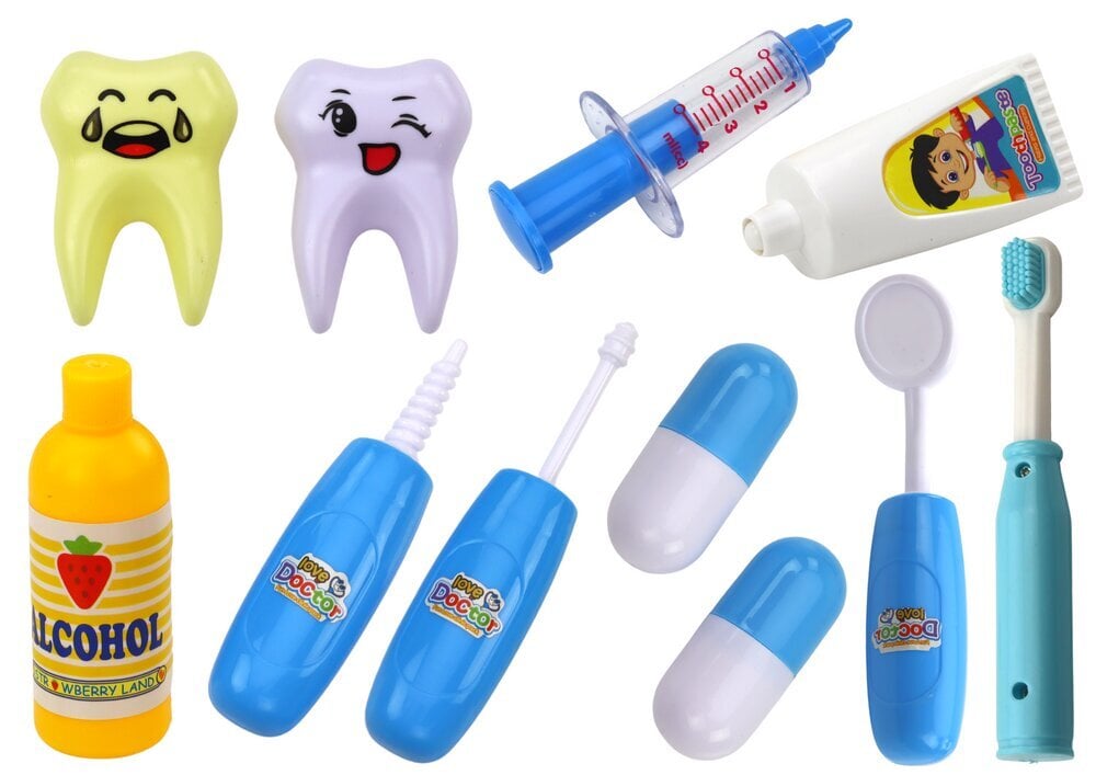 Mazo zobārstniecības instrumentu komplekts futrālī, zils cena un informācija | Rotaļlietas meitenēm | 220.lv