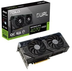 Asus Dual GeForce RTX 4070 Ti Super OC Edition (DUAL-RTX4070TIS-O16G) cena un informācija | Videokartes (GPU) | 220.lv