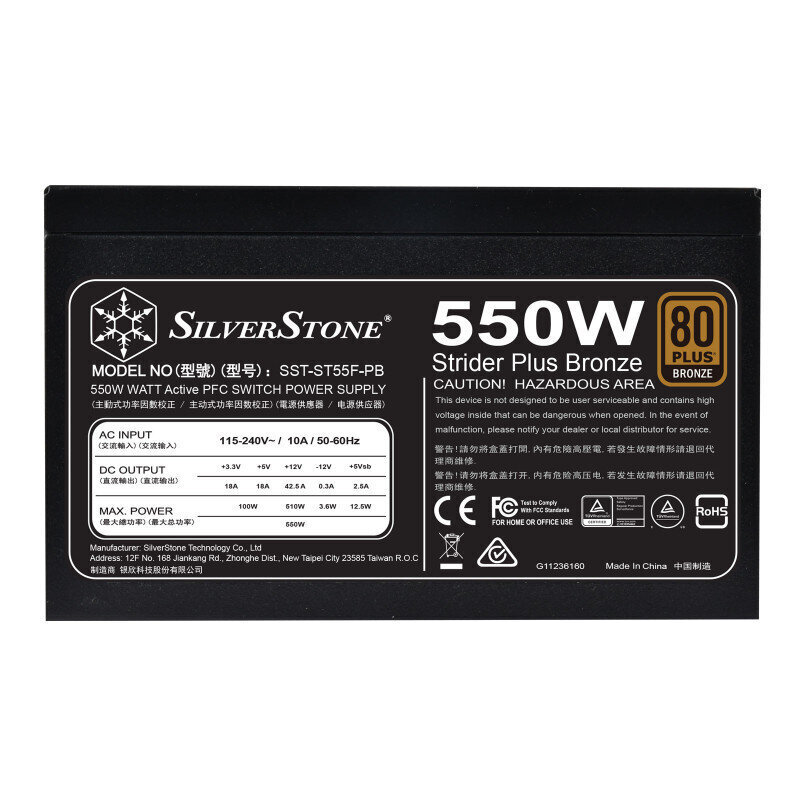 Silverstone ST55F-PB (SST-ST55F-PB) цена и информация | Barošanas bloki (PSU) | 220.lv