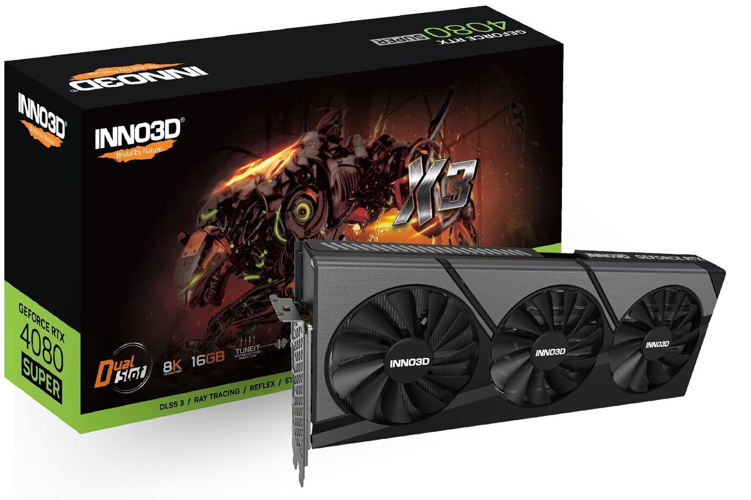 Inno3D GeForce RTX 4080 Super X3 (N408S3-166X-18703552) cena un informācija | Videokartes (GPU) | 220.lv