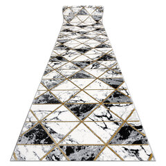 Бегун EMERALD эксклюзивный 1020 гламур, стильный Мрамор, треугольники черный / золото 80 cm цена и информация | Ковры | 220.lv