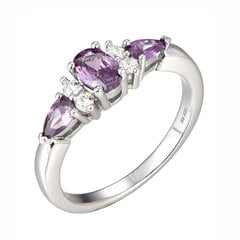 Серебряное кольцо с цирконами Brasco 54070 54070-17 цена и информация | Кольца | 220.lv