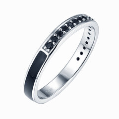 Серебряное кольцо с цирконами и эмалью Brasco 57154 57154-18.5 цена и информация | Кольца | 220.lv