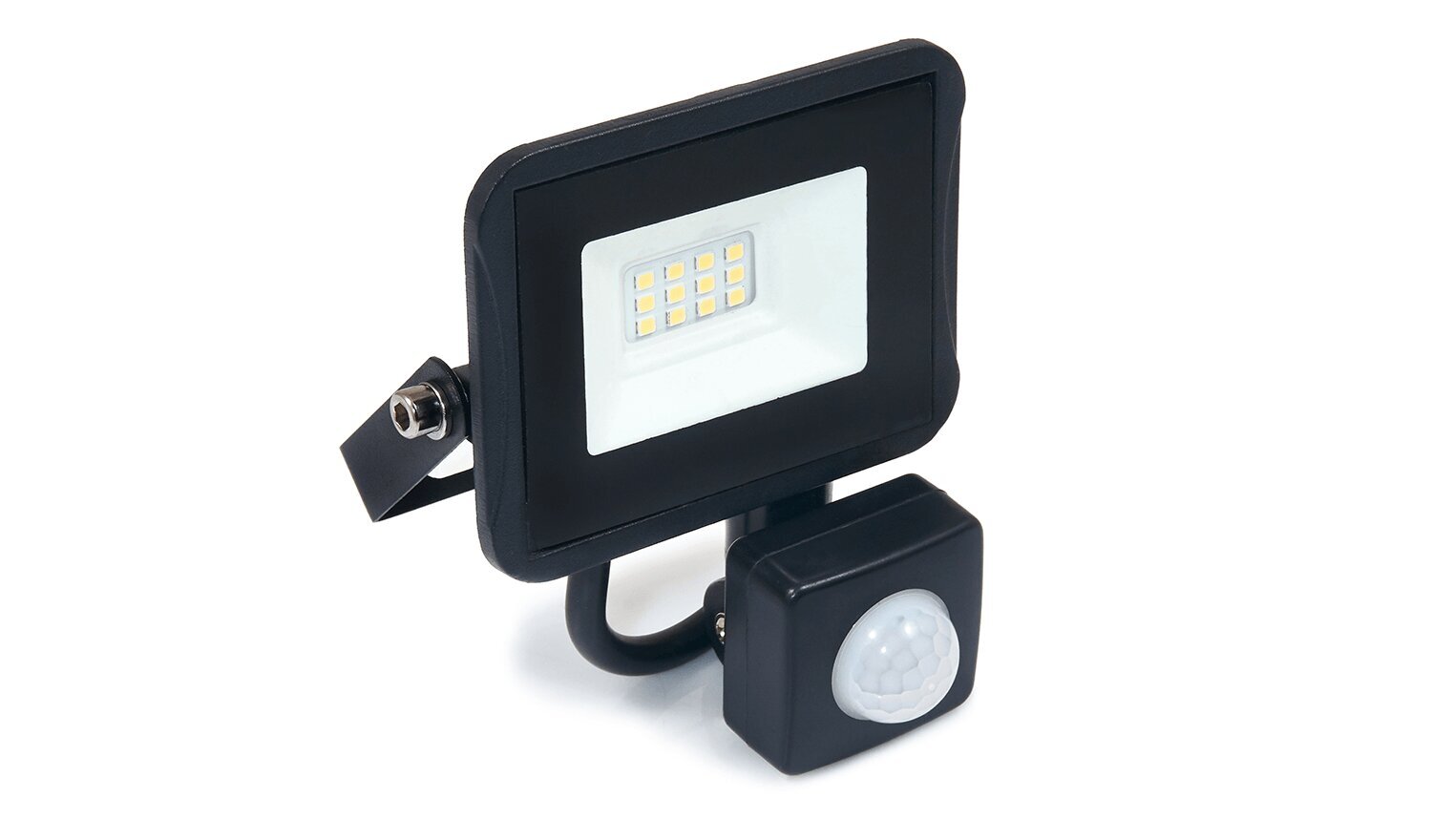 LED prožektors - kustības detektors halogēna, 10W, melns, silti balts cena un informācija | Lukturi | 220.lv
