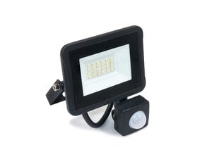 LED prožektors - kustības detektors halogēna, 20W, melns, silti balts cena un informācija | Lukturi | 220.lv