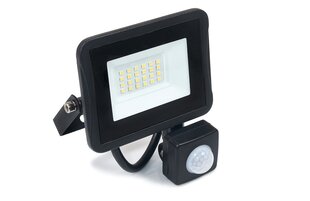 LED prožektors - kustības detektors halogēna, 20W, melns, silti balts cena un informācija | Lukturi | 220.lv