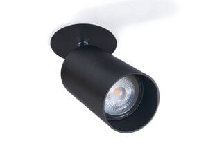Алюминиевый галогенный светильник скрытого монтажа LED Lungo x1, матовый черный цена и информация | Монтируемые светильники, светодиодные панели | 220.lv
