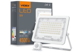 LED prožektors kustības detektors halogēna, 50W, balts, neitrāli balts cena un informācija | Lukturi | 220.lv
