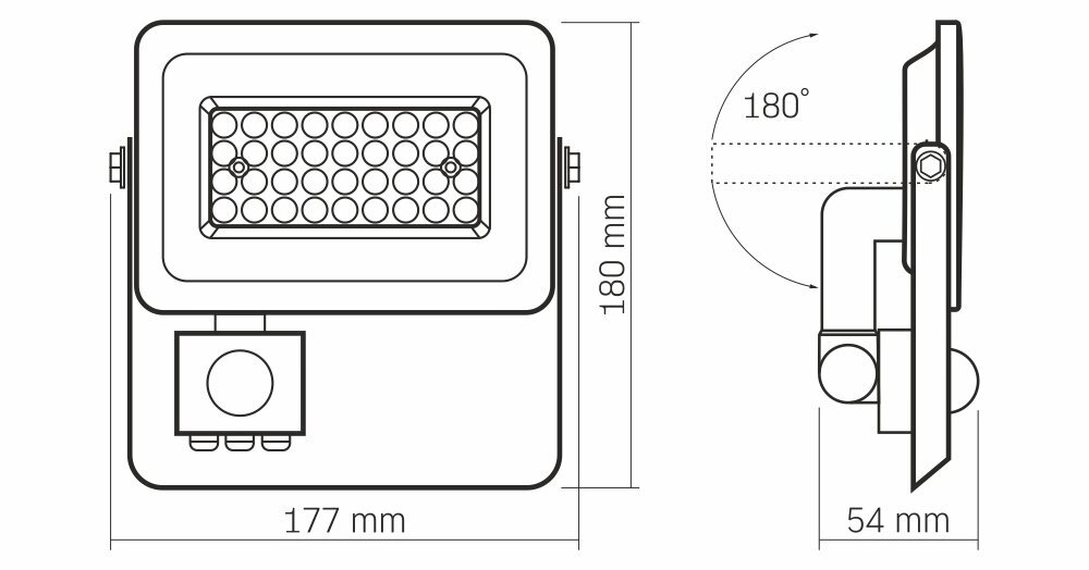 LED prožektors ar kustības detektoru, 30W, balts, neitrāli balts cena un informācija | Lukturi | 220.lv