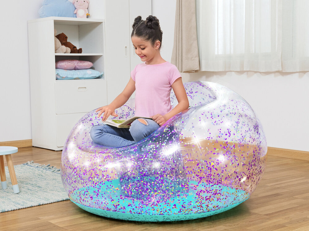 Piepūšamais krēsls Bestway Glitter Dream, 114x112x66 cm cena un informācija | Piepūšamie matrači un mēbeles | 220.lv