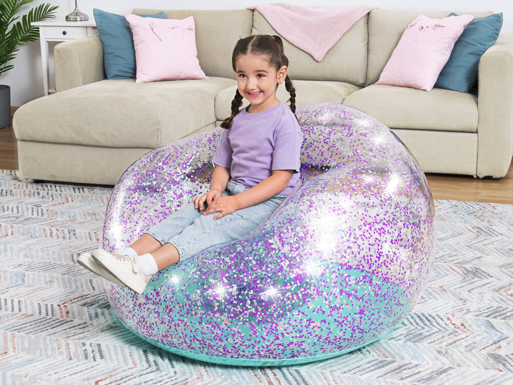 Piepūšamais krēsls Bestway Glitter Dream, 114x112x66 cm cena un informācija | Piepūšamie matrači un mēbeles | 220.lv