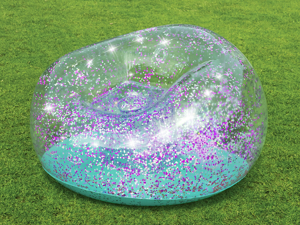 Piepūšamais krēsls Bestway Glitter Dream, 114x112x66 cm cena un informācija | Piepūšamie matrači un mēbeles | 220.lv