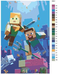 Glezna pēc numuriem Lego Minecraft CH08, cena un informācija | Gleznas pēc numuriem | 220.lv