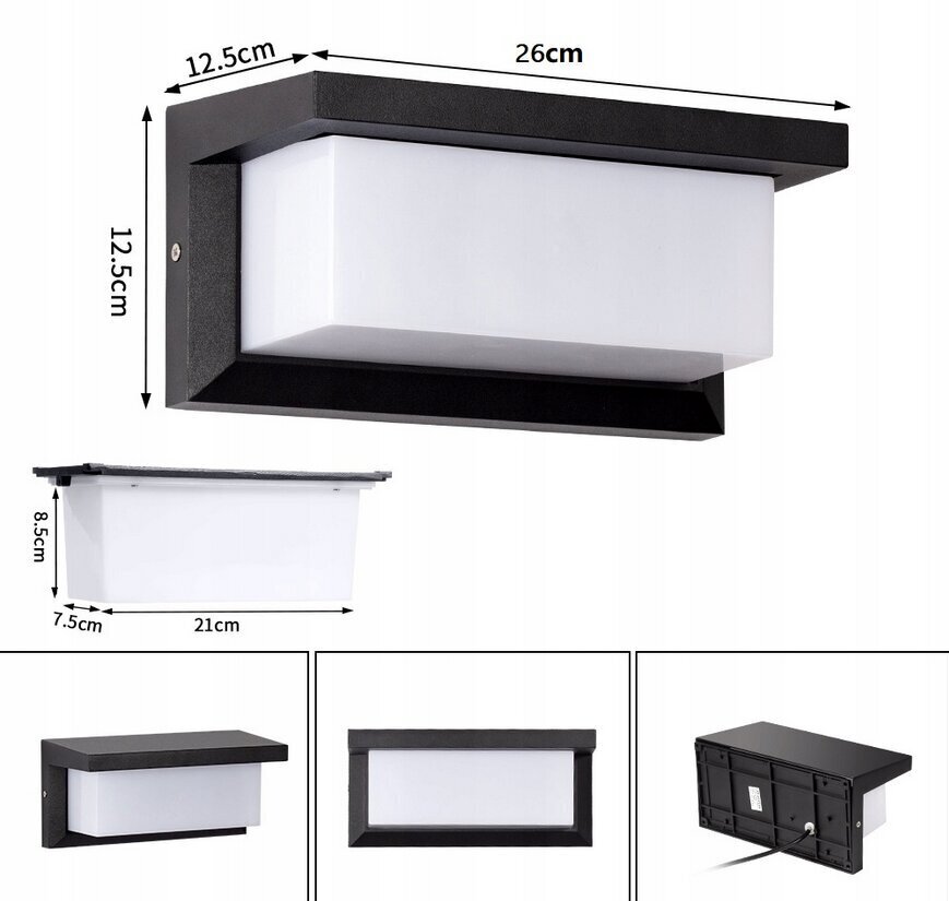 Sienas dārza lampa SuperLED, melna, 1 gab. cena un informācija | Āra apgaismojums | 220.lv