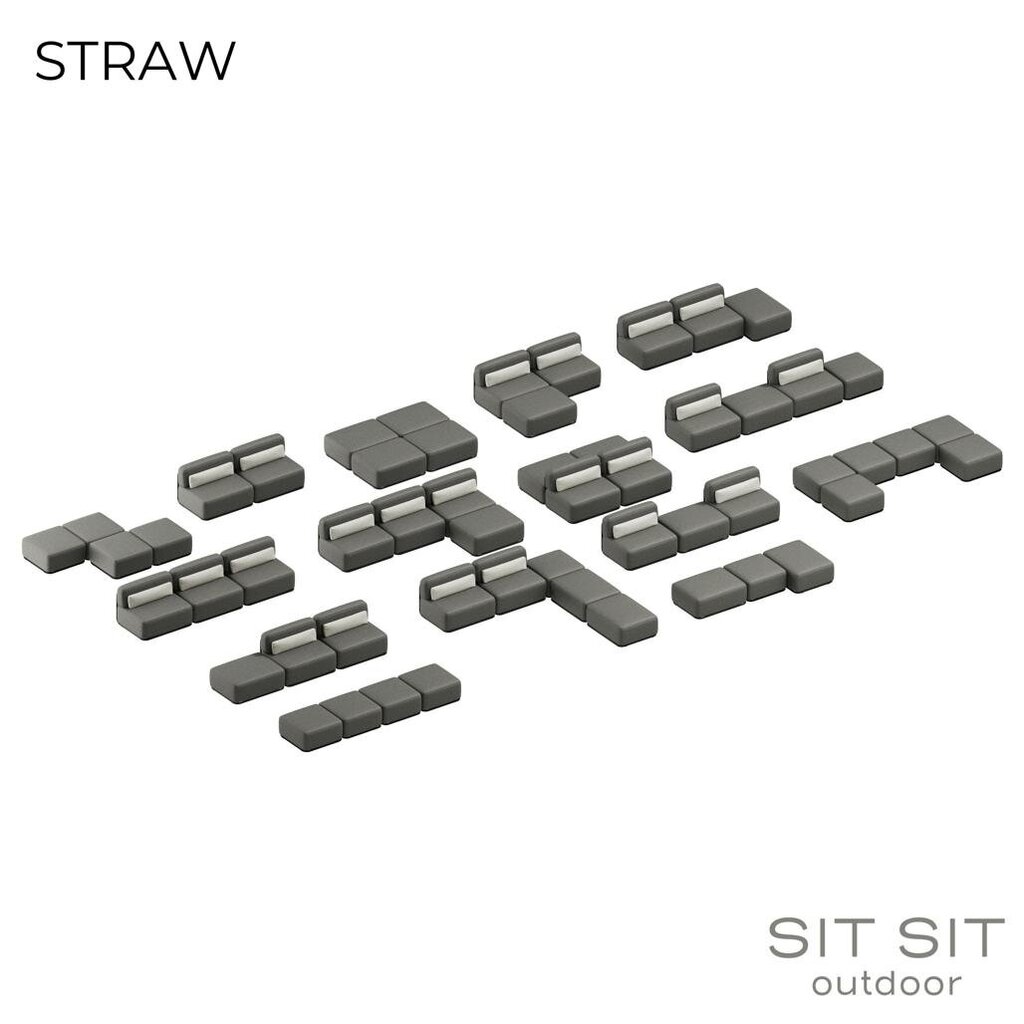 1-vietīgs spilvens Straw M, 80x80x40, pelēks цена и информация | Dārza mēbeļu komplekti | 220.lv