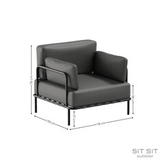 1-местное кресло Salve, темно-серый цена и информация | Комплекты уличной мебели | 220.lv