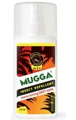 Izsmidzināms līdzeklis pret odiem un ērcēm Mugga Deet 50% 75 ml cena un informācija | Līdzekļi pret odiem un ērcēm | 220.lv