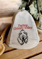 Lina pirts cepure Classik ar izšuvumu Feeling grizzly today cena un informācija | Pirts lietas | 220.lv