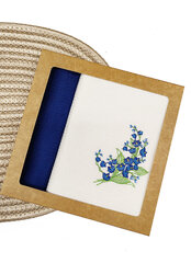 Комплект вафельных полотенец с вышивкой Синие цветочки, синий/белый   цена и информация | Кухонные полотенца, рукавицы, фартуки | 220.lv