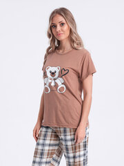 женская пижама ulr285 - коричневая 124825-7 цена и информация | Женские пижамы, ночнушки | 220.lv
