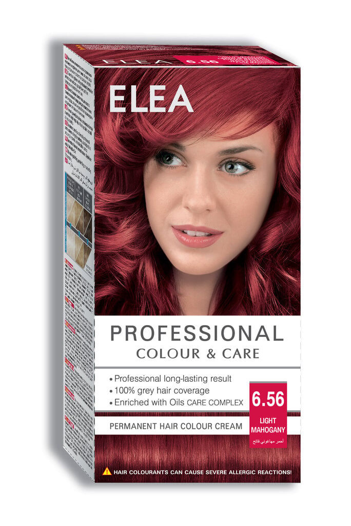Noturīga krēmveida matu krāsa Solvex Elea Professional Colour&Care 6.56, light mahogany, 123 ml цена и информация | Matu krāsas | 220.lv