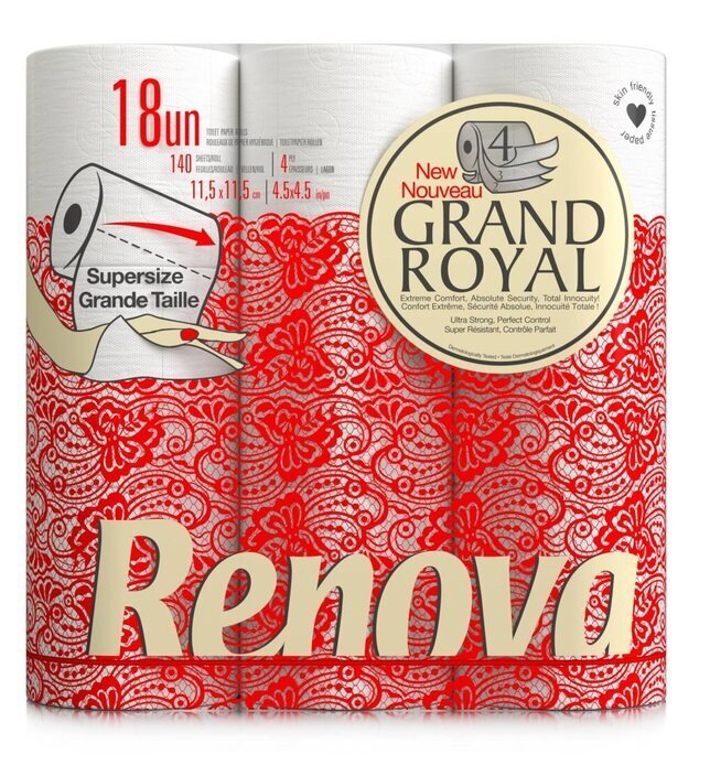 Renova Grand Royal 18R tualetes papīrs cena un informācija | Tualetes papīrs, papīra dvieļi | 220.lv