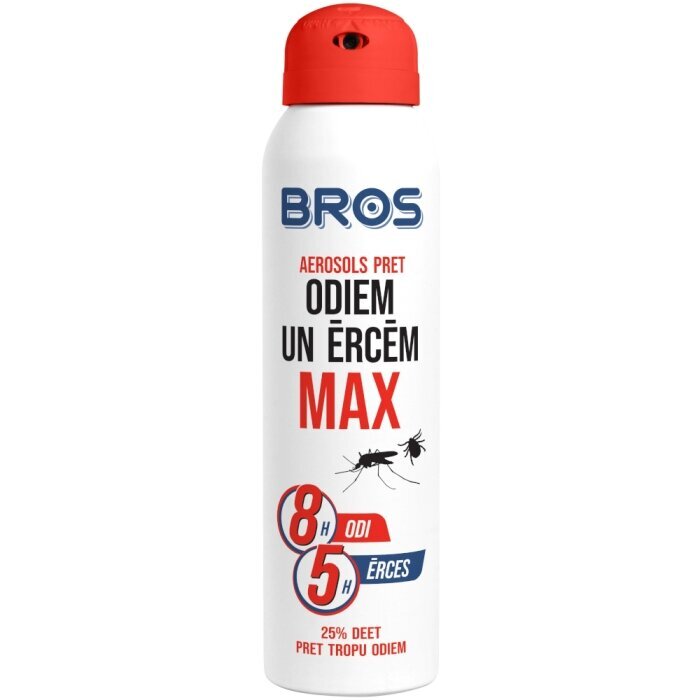 Aerosols pret odiem, ērcēm BROS Max 90ml cena un informācija | Līdzekļi pret odiem, ērcēm | 220.lv