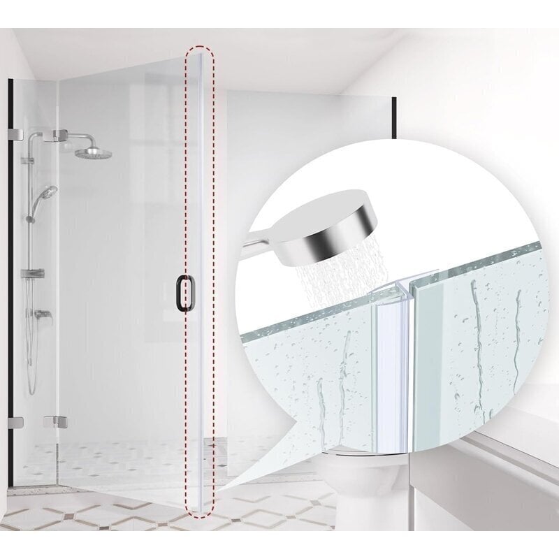 Dušas kabīnes starpposms H formas 200 cm cena un informācija | Piederumi vannām un dušas kabīnēm | 220.lv