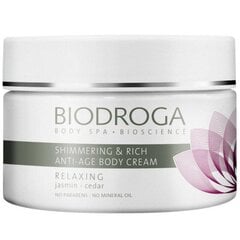 Barojošs ķermeņa krēms Biodroga Body Spa Relaxing Shimmering & Rich Anti Age Body Cream, 200ml cena un informācija | Ķermeņa krēmi, losjoni | 220.lv