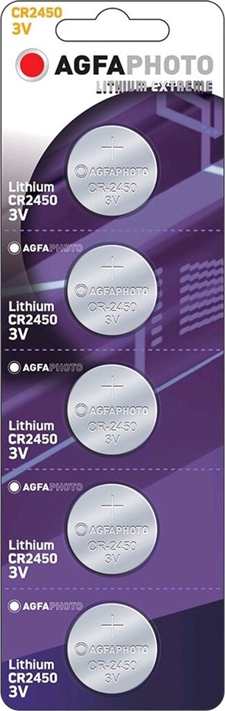 AgfaPhoto Elements CR2450 Lithium Extreme 5gab цена и информация | Baterijas | 220.lv