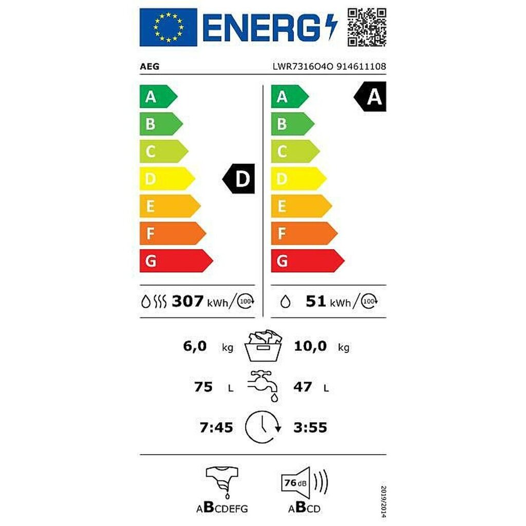 Aeg LWR7316O4O цена и информация | Veļas mašīnas | 220.lv