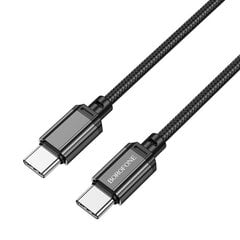 Borofone Cable BX87 Sharp - Type C to Type C - PD 60W 1 metre black цена и информация | Кабели и провода | 220.lv