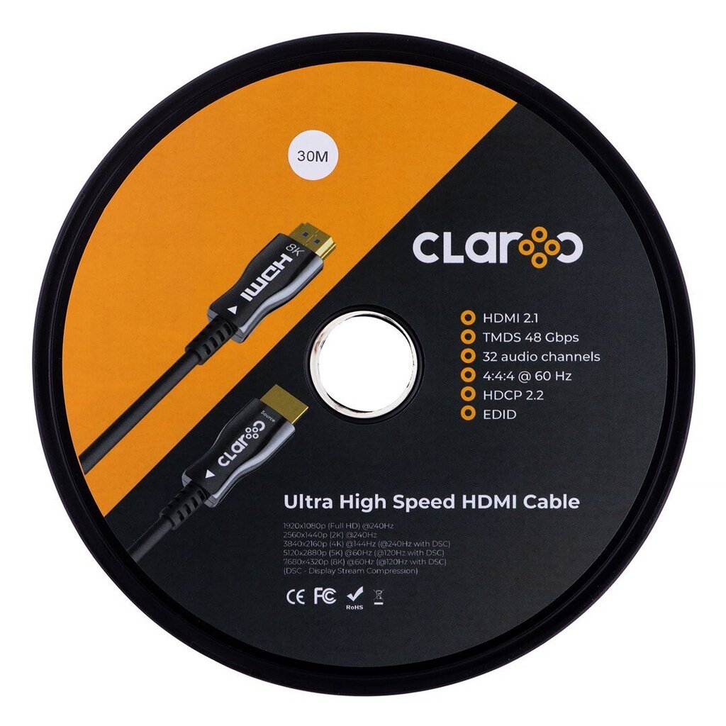 Claroc HDMI 2.0, 30 m cena un informācija | Kabeļi un vadi | 220.lv