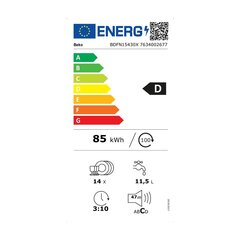 Beko BDFN15430X cena un informācija | Trauku mazgājamās mašīnas | 220.lv