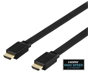 Deltaco, Flat High Speed su Ethernet HDMI, 4K UHD, 2 m cena un informācija | Kabeļi un vadi | 220.lv