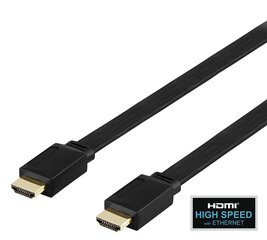 Deltaco, Flat High Speed su Ethernet HDMI, 4K UHD, 1 m cena un informācija | Kabeļi un vadi | 220.lv