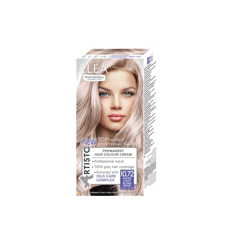 Noturīga krēmveida matu krāsa Elea Colour&Care 10.22 Super light blond beige, 123 ml cena un informācija | Matu krāsas | 220.lv