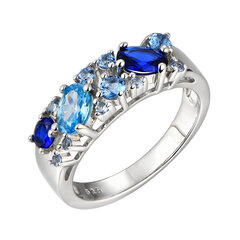 Серебряное кольцо с цирконами Brasco 57168 57168-18.5 цена и информация | Кольца | 220.lv